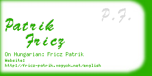 patrik fricz business card